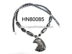 Hematie Eagle Beads Pendant with Assorted Stone Jewelry Necklace